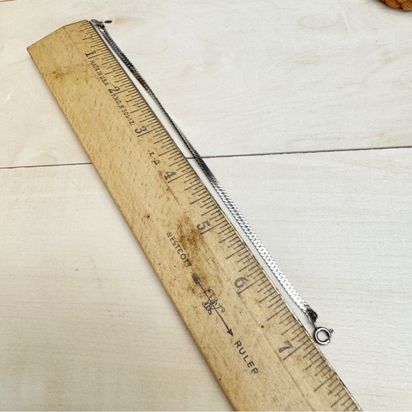 Herringbone Chain Bracelet Marked Korea Silver Tone Classic - Picture 7 of 8